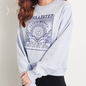 Hollister Womens Print Graphic Crewneck